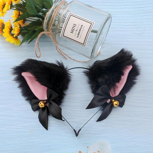 Cat Ears Cosplay Headband with Bell