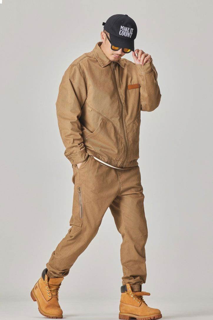 Winter Detroit Heavy Quilted Work Jacket for Men – Loose Fit, Cotton Lined