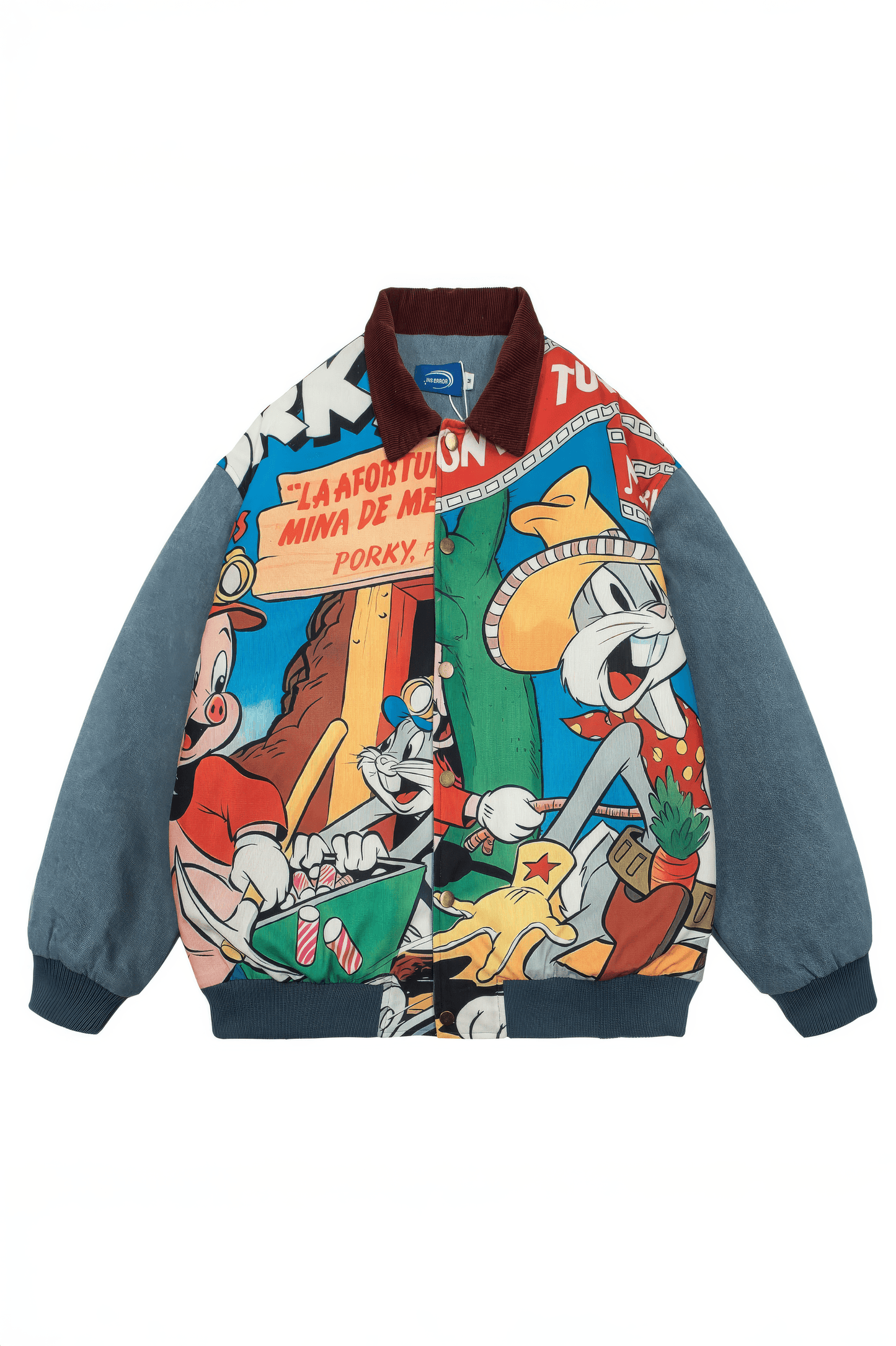 Winter Vintage American Pattern Loose Fit Cotton Jacket