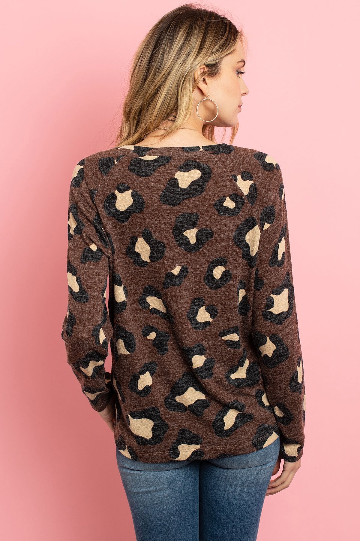 Mirr Hair Leopard Print Long Sleeved Top