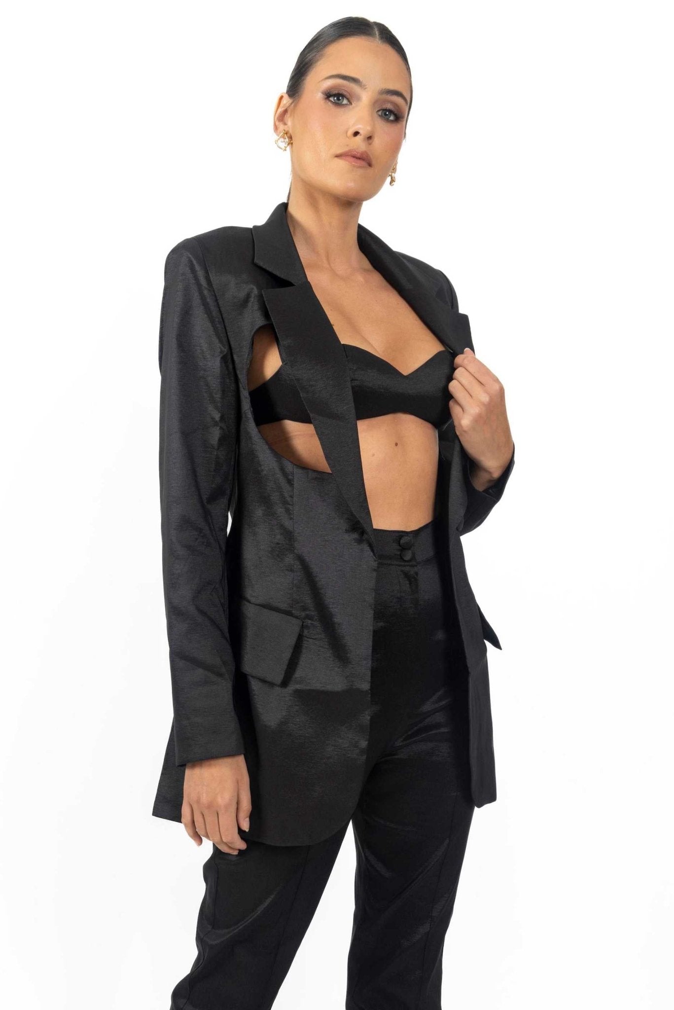 Meghan Cutout Black Women's Blazer