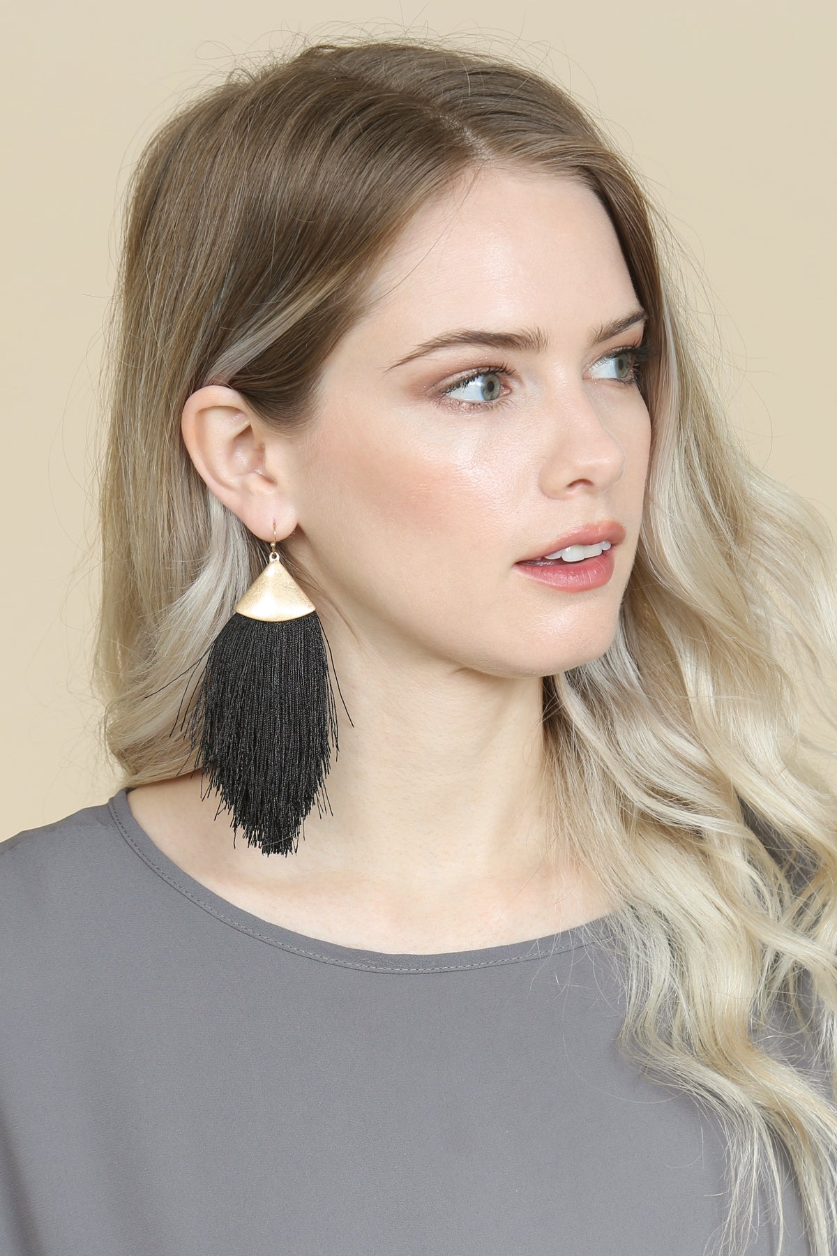 Oversized Tassel Drop Earrings