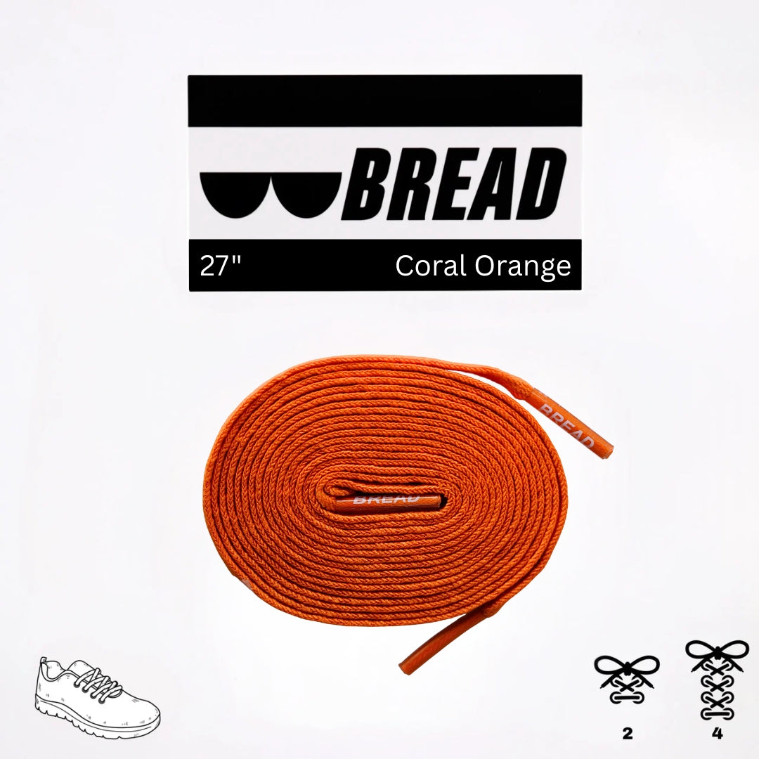 Coral Orange Bread Laces