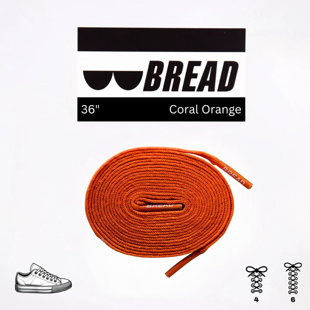 Coral Orange Bread Laces