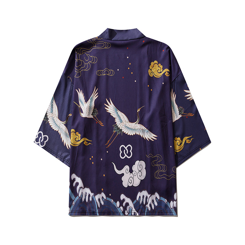 YC6316 Kimono Grullas Púrpuras 