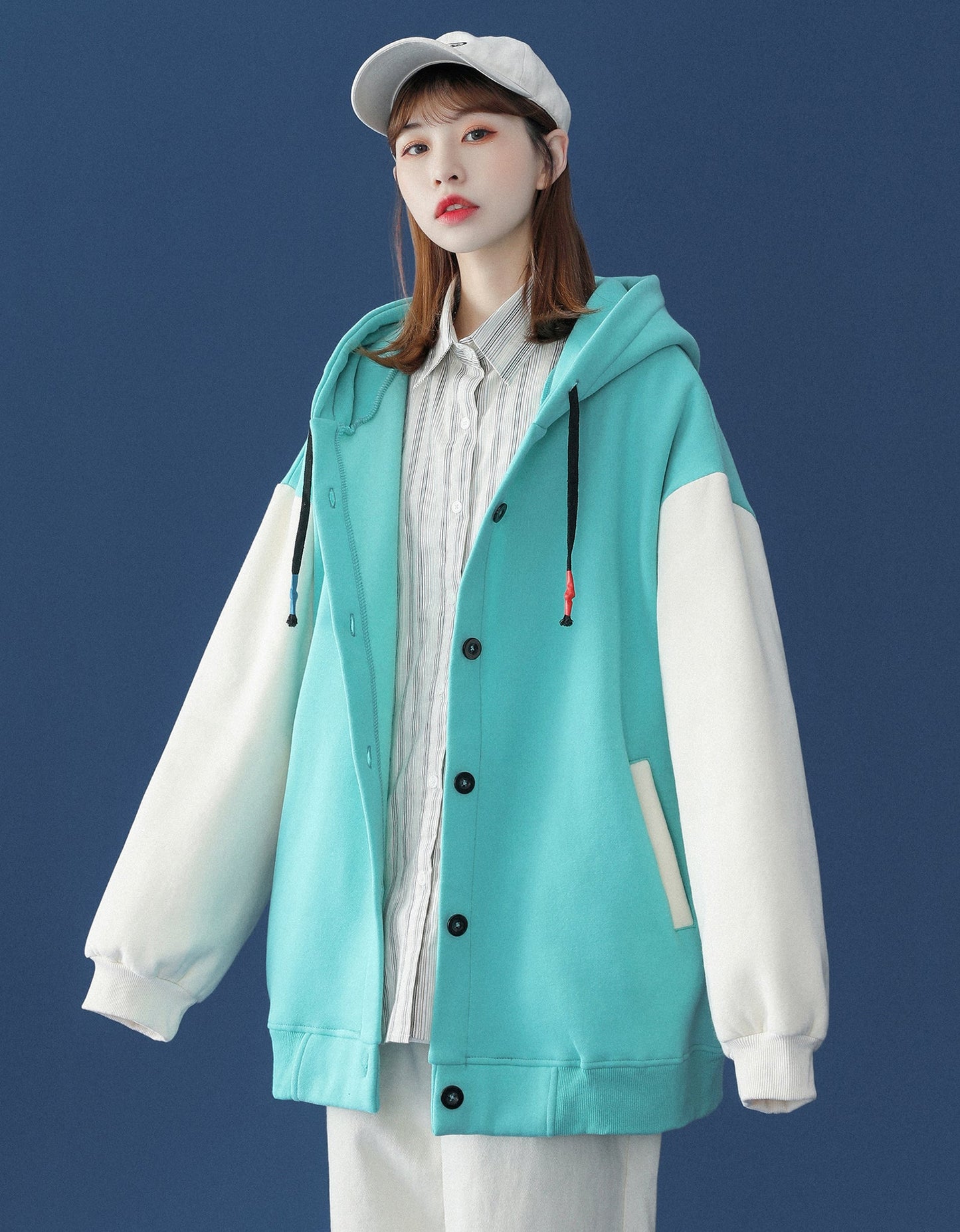 Chaqueta informal de patchwork 1104 para mujer