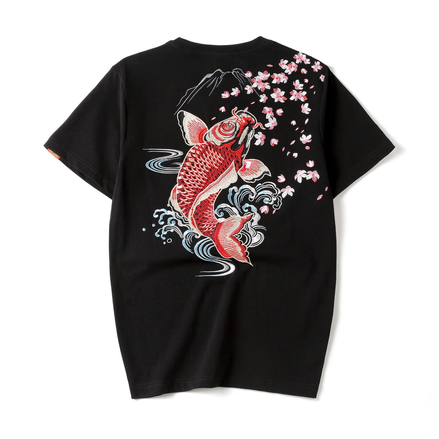 Red Koi Fish Embroidered Tee