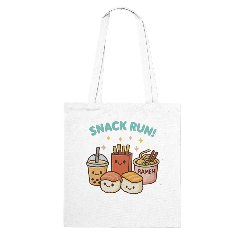 Kawaii "Snack Run" Tote Bag