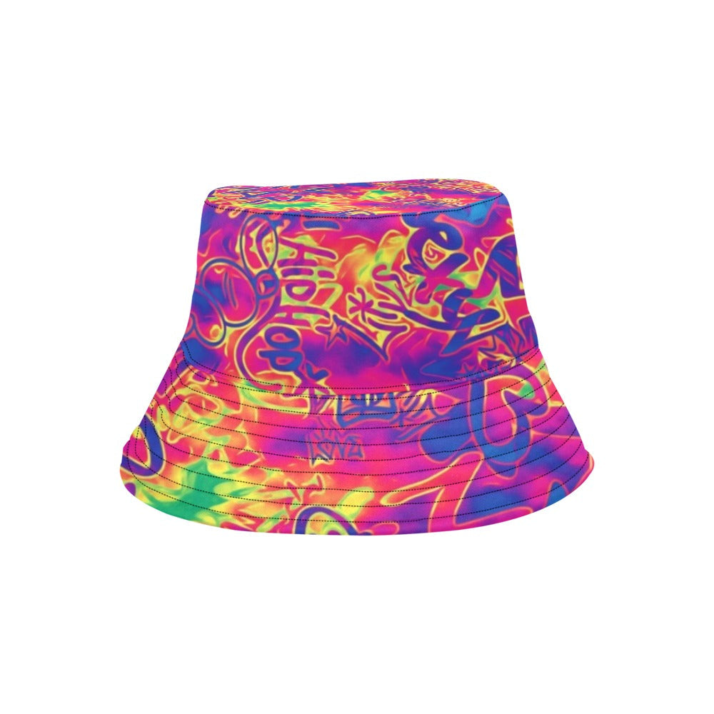 Neon Graffiti Mix Bucket Hat | UV Blacklight Reactive