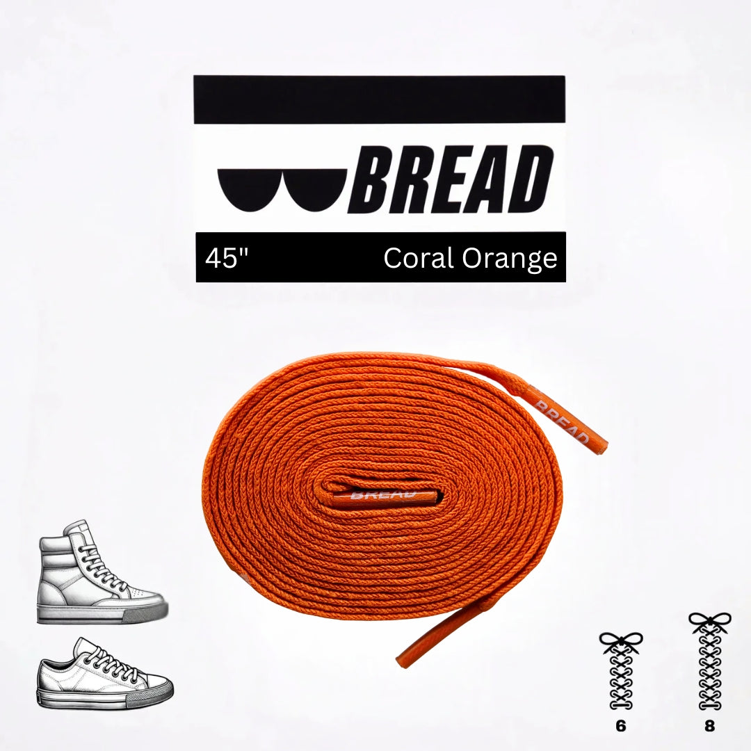 Coral Orange Bread Laces