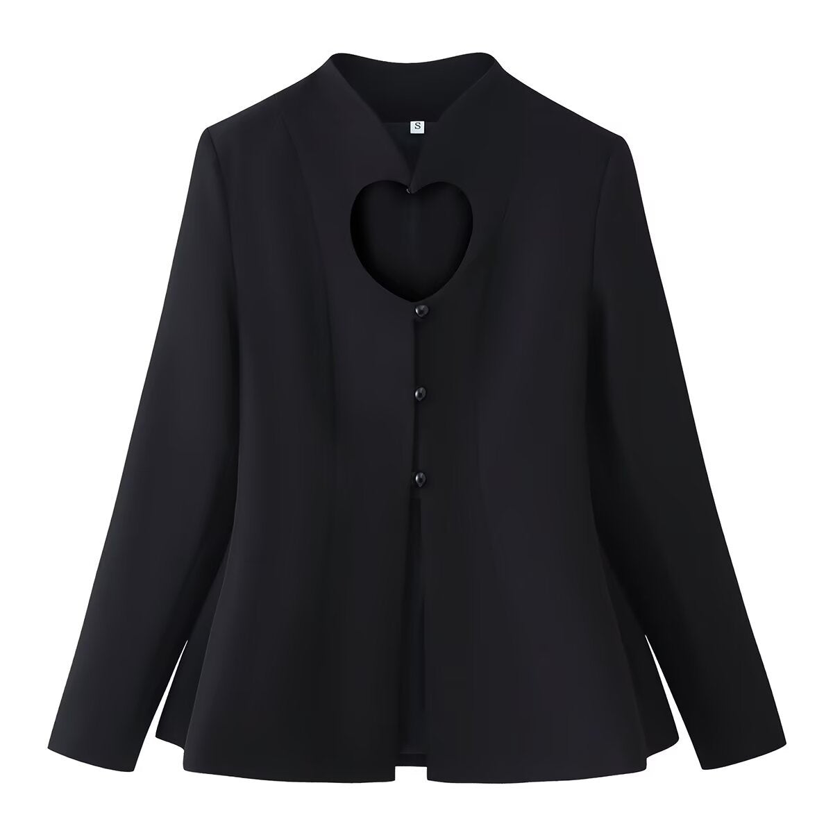 SoHo Black Heart Cutout Peplum Blazer