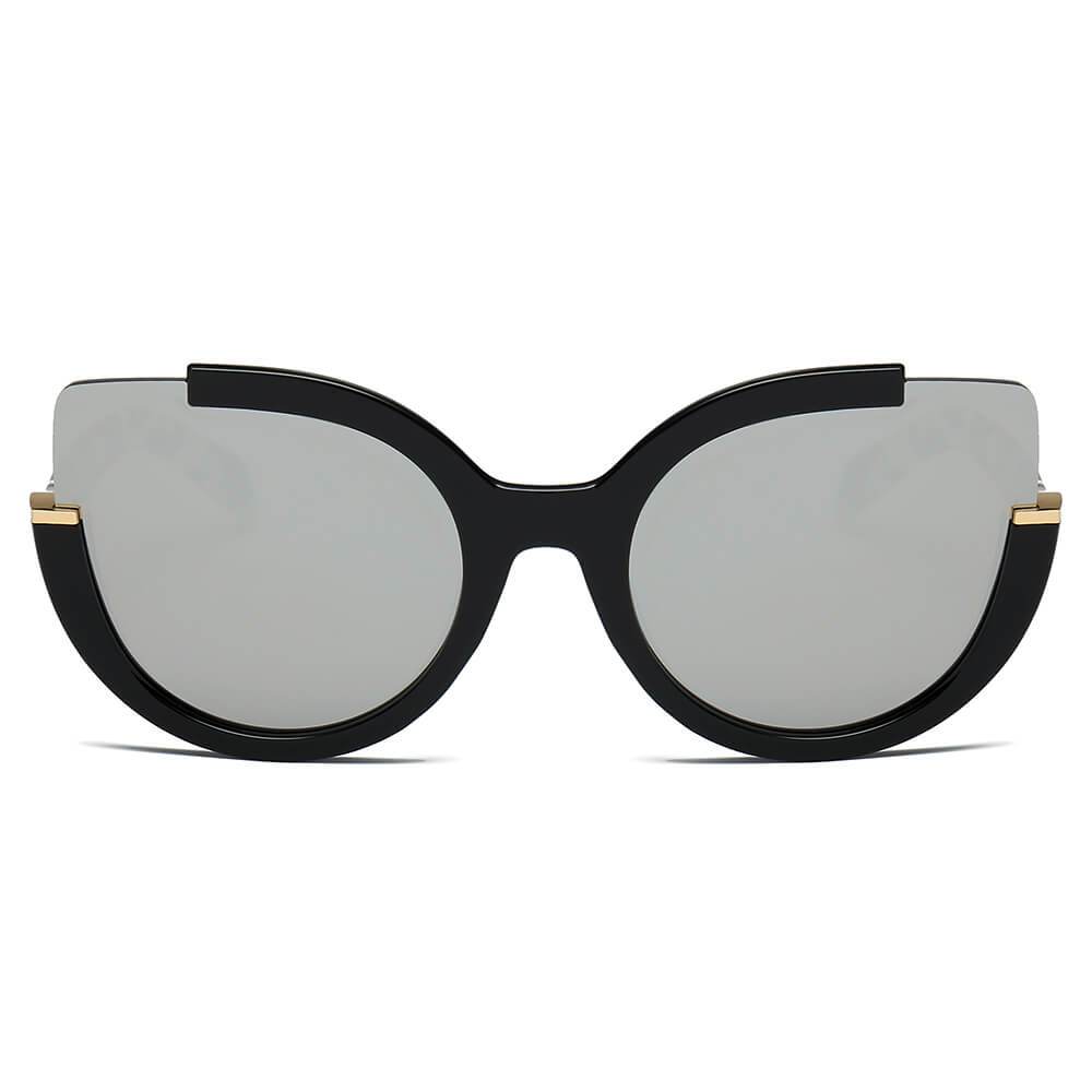 LENOX | Women Cut Out Round Cat Eye Fashion Style Vogue Sunglasses