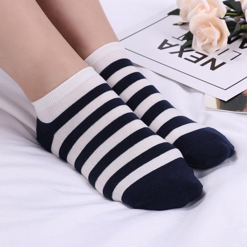 Kawaii Heart & Cat 5-Pair No-Show Sock Set