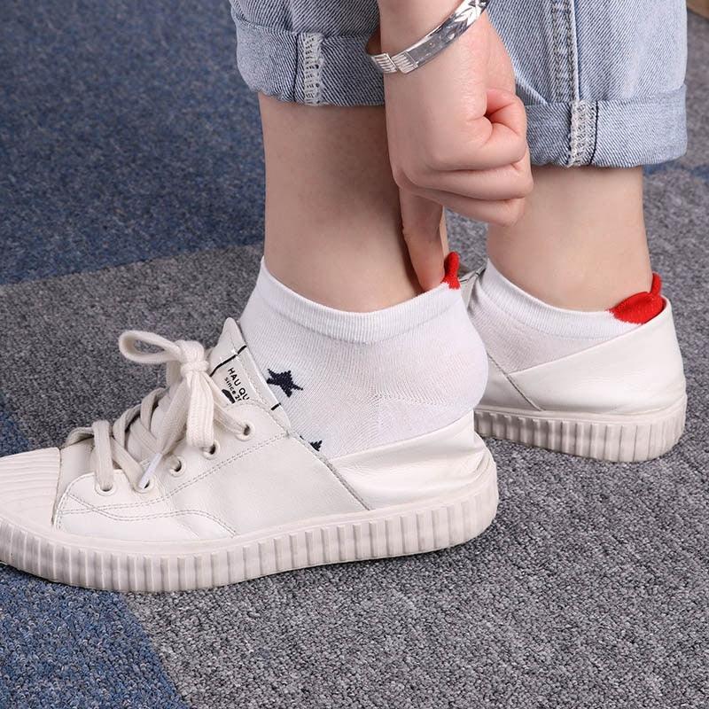 Kawaii Heart & Cat 5-Pair No-Show Sock Set