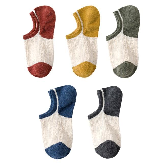 Kawaii Heart & Cat 5-Pair No-Show Sock Set