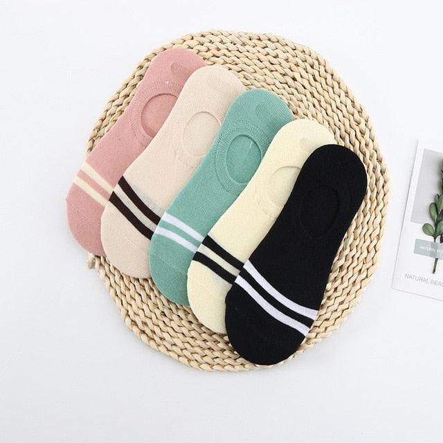 Kawaii Animal 5-Pair No-Show Sock Set