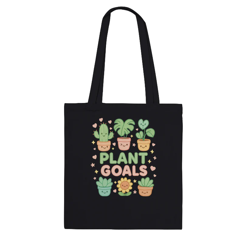 Kawaii "Plant Goals" Plant Lover's Tote Bag