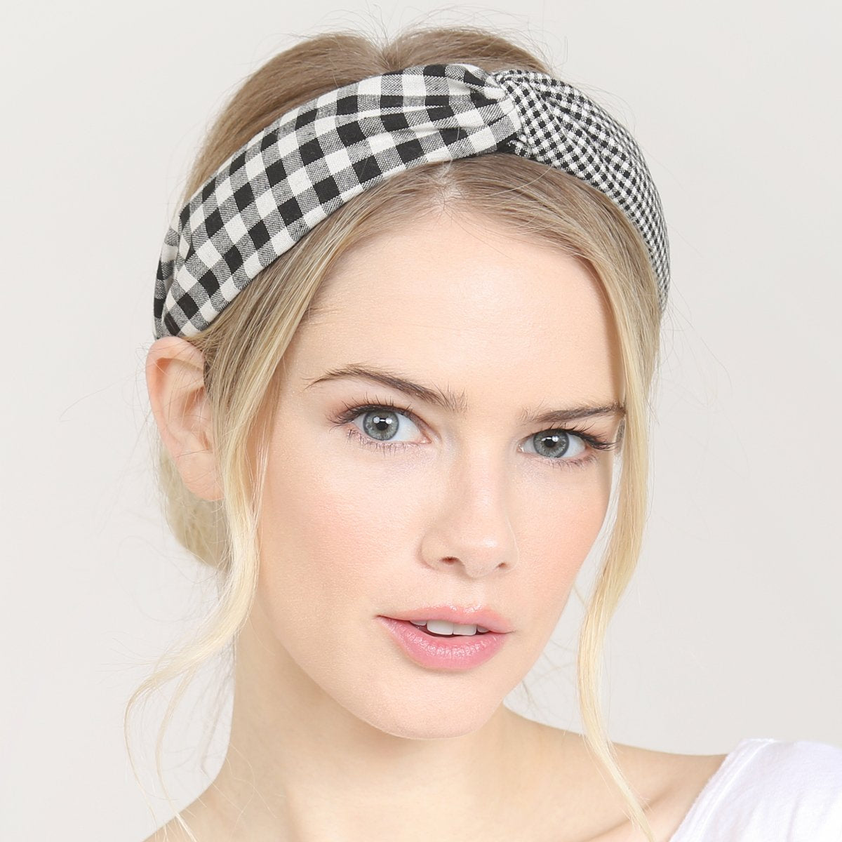 Plaid Knotted Fabric Coated Hair Band