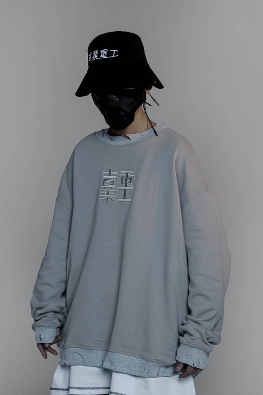 HiH14 - Sudadera industrial con cuello redondo rasgado