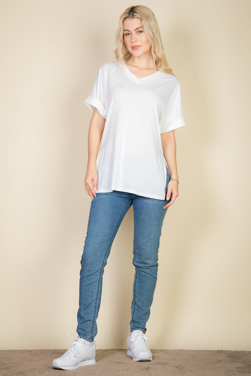 Batwing Sleeve Side Slit Oversized Tee (CAPELLA)