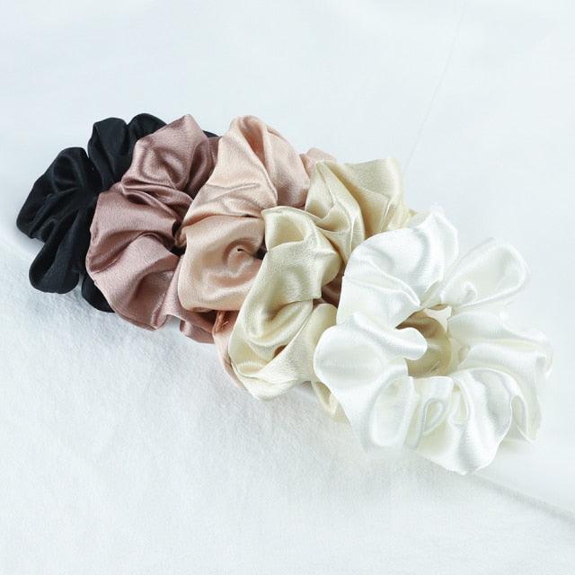 Silk Satin Scrunchies Set (5-Pack)