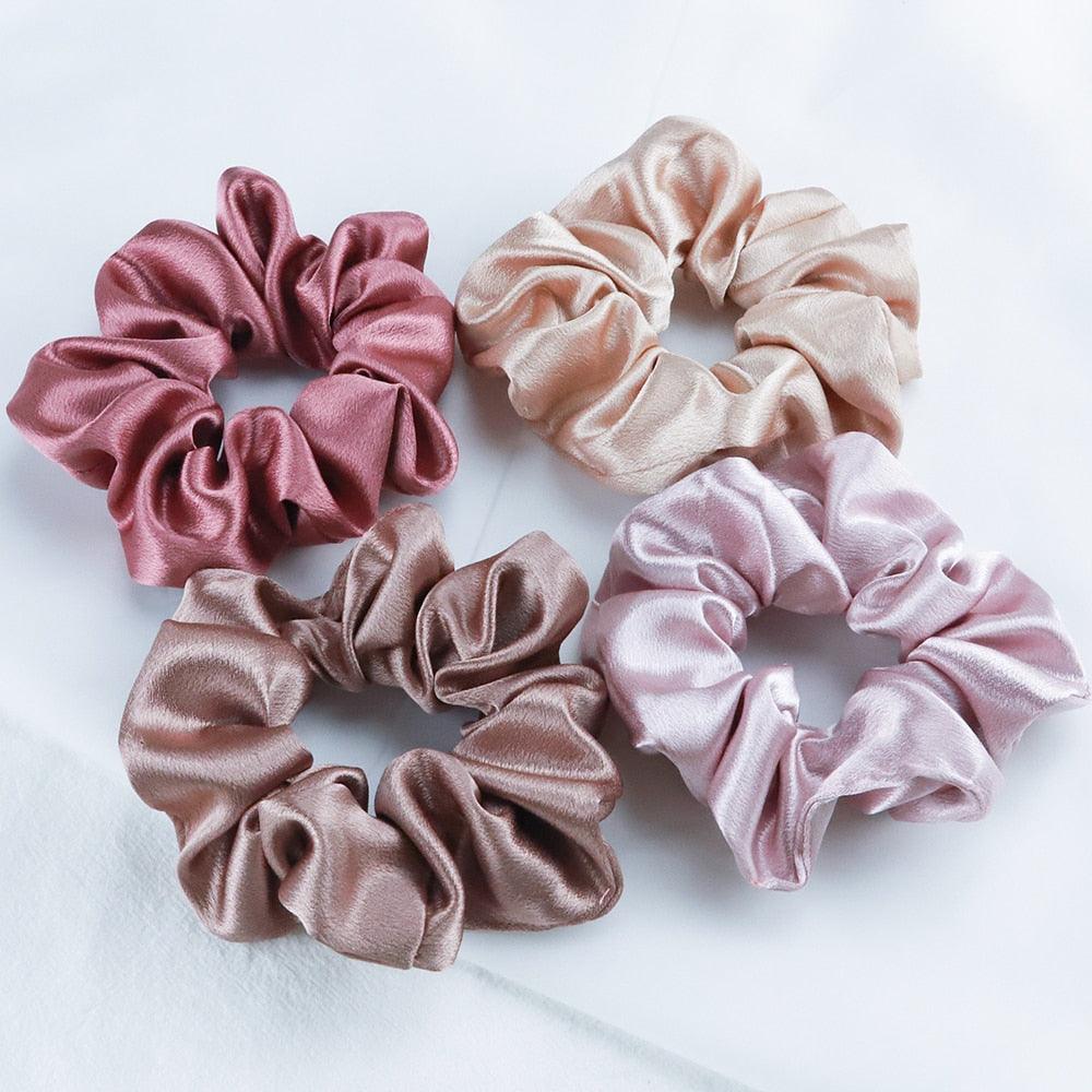 Silk Satin Scrunchies Set (5-Pack)
