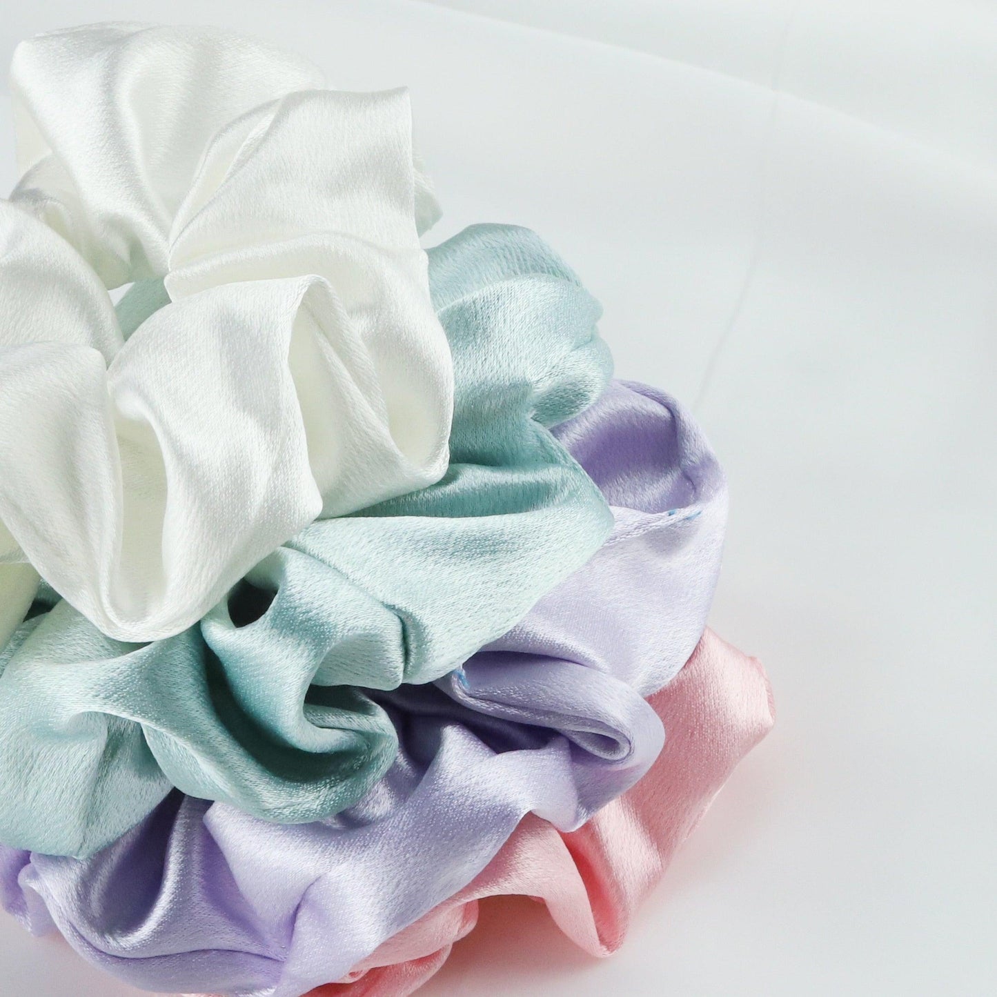 Silk Satin Scrunchies Set (5-Pack)