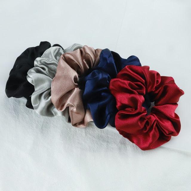 Silk Satin Scrunchies Set (5-Pack)