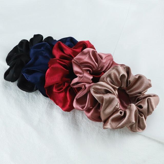 Silk Satin Scrunchies Set (5-Pack)