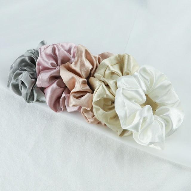 Silk Satin Scrunchies Set (5-Pack)