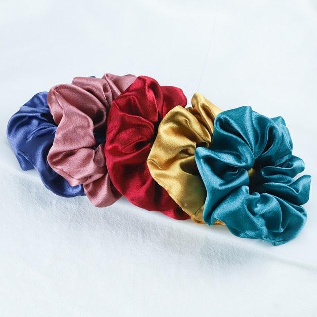 Silk Satin Scrunchies Set (5-Pack)