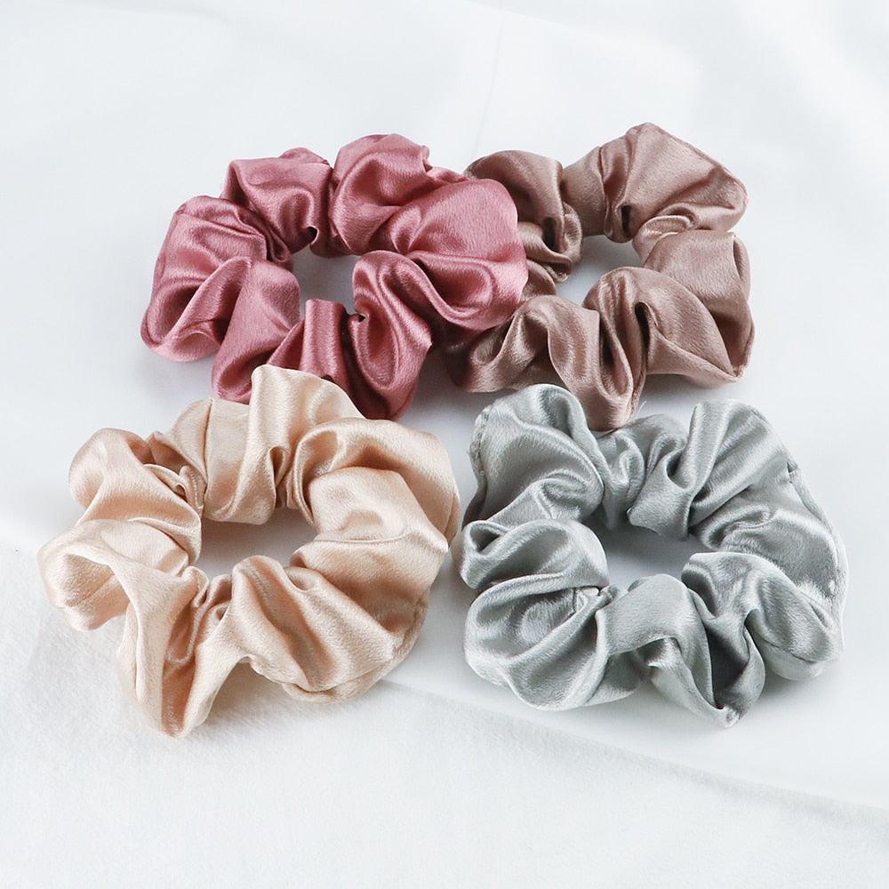 Silk Satin Scrunchies Set (5-Pack)