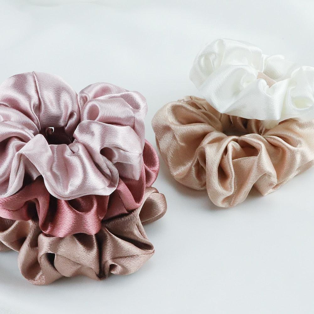 Silk Satin Scrunchies Set (5-Pack)
