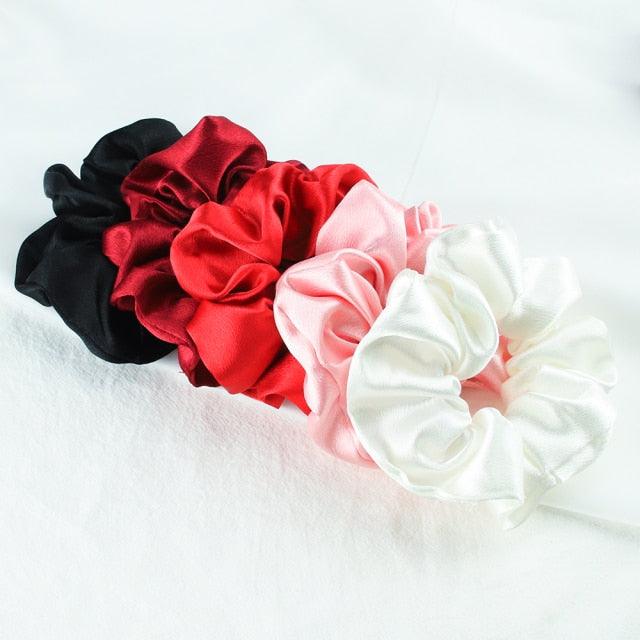 Silk Satin Scrunchies Set (5-Pack)