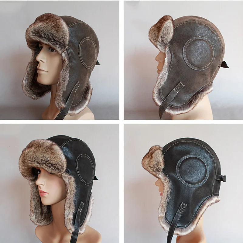 Winter Ushanka Hat Women's  Pilot Aviator Bomber