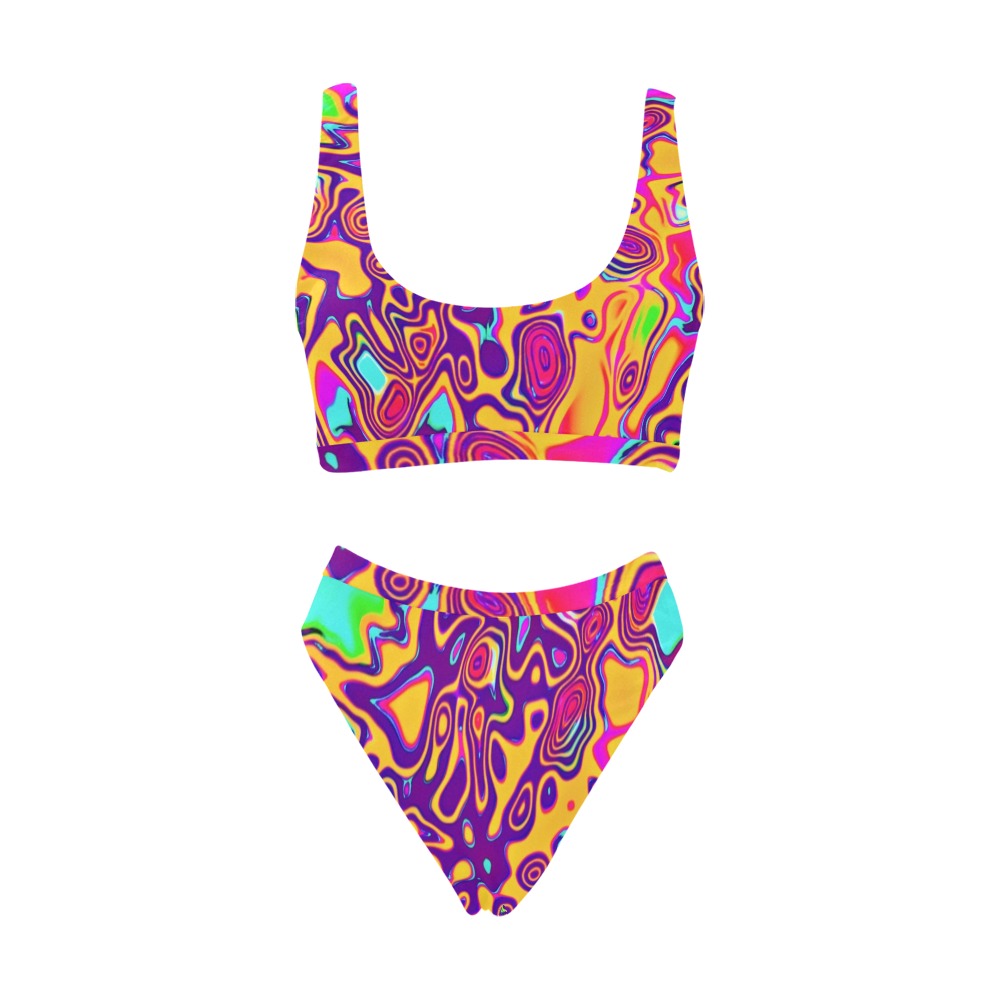 Retro Psychedelic Plasma Blast Bikini Set