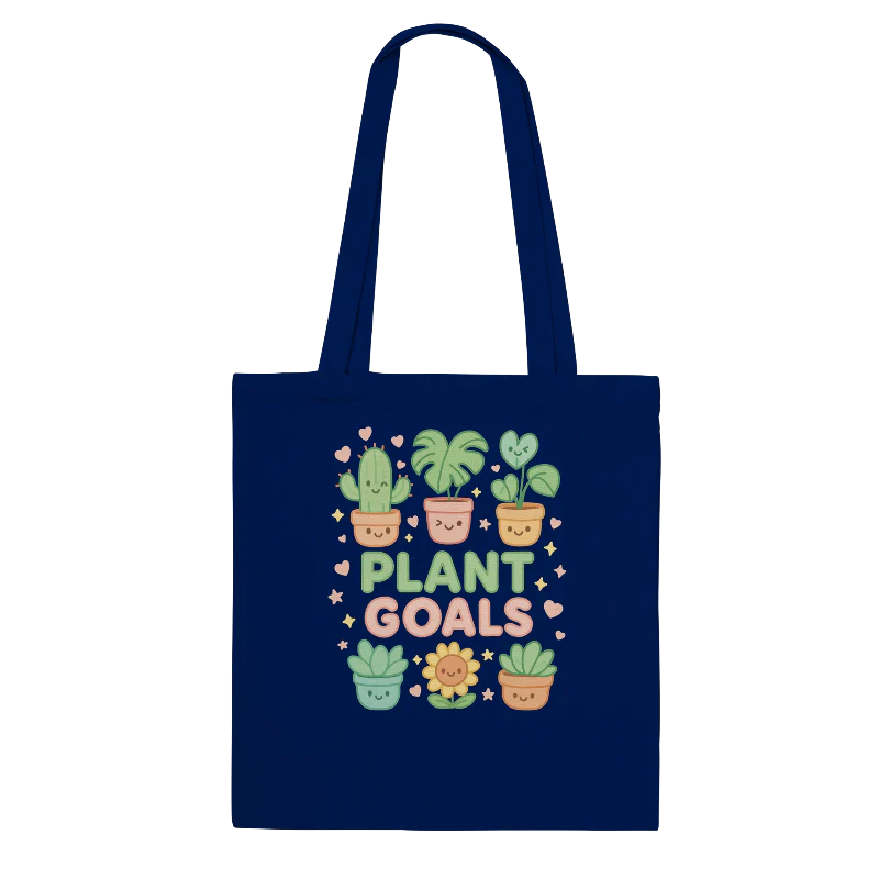 Kawaii "Plant Goals" Plant Lover's Tote Bag