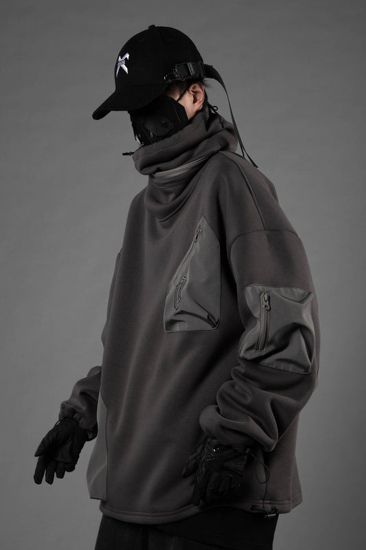 Sudadera con capucha utilitaria gris HiH33