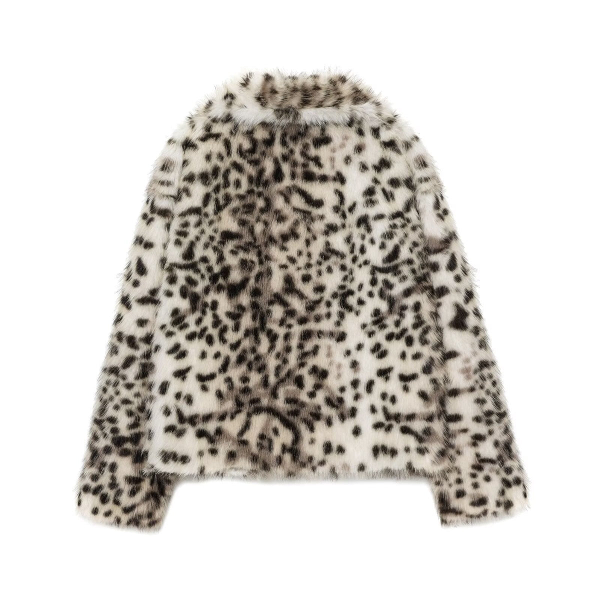Snow Leopard Faux Fur Short Jacket