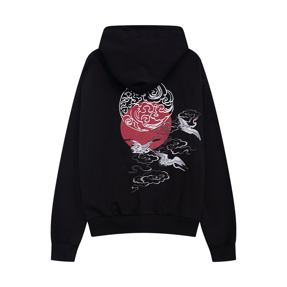 Sudadera con capucha YE735 Red Suns Cranes 