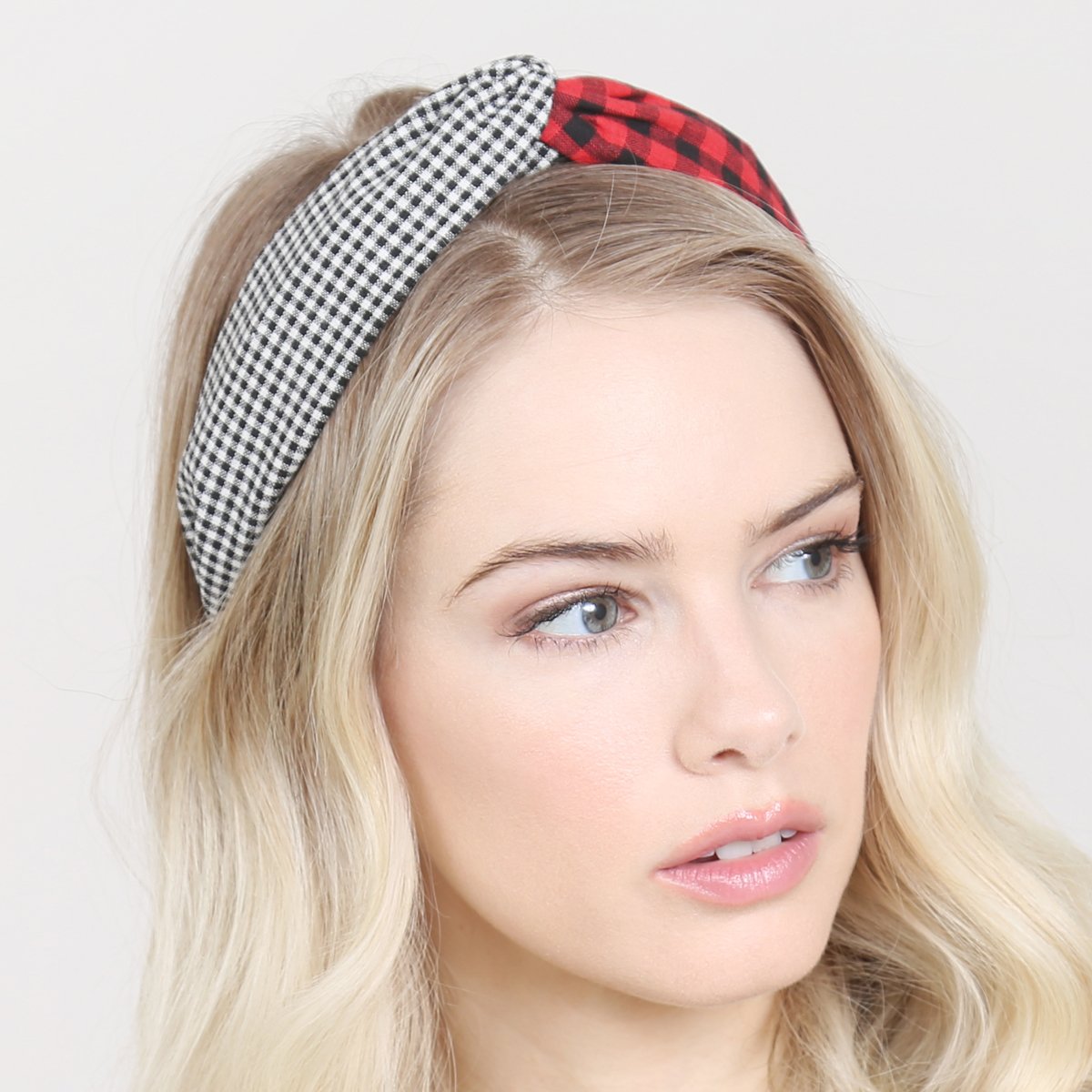 Plaid Knotted Fabric Coated Hair Band