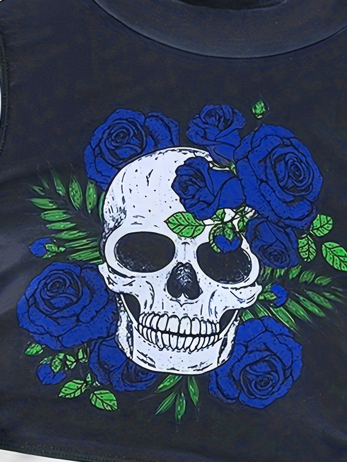 Skull & Roses Lace-Up Bikini Set