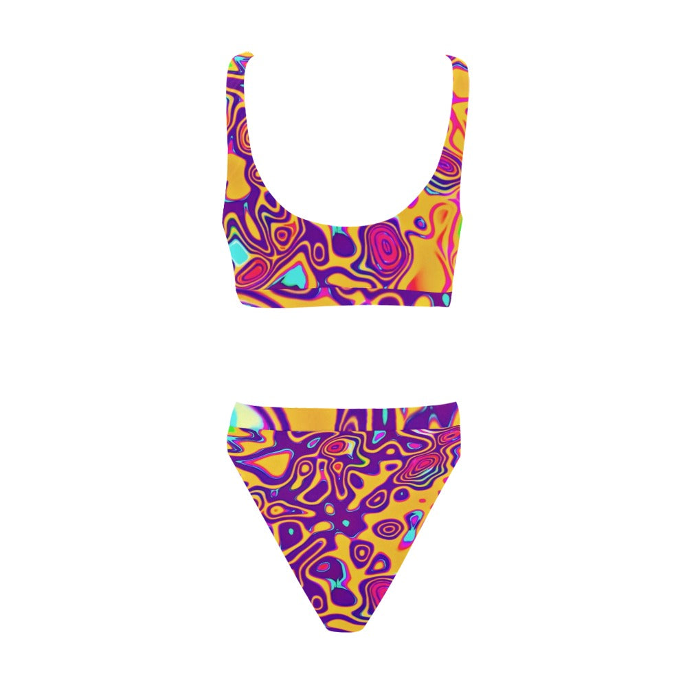 Retro Psychedelic Plasma Blast Bikini Set