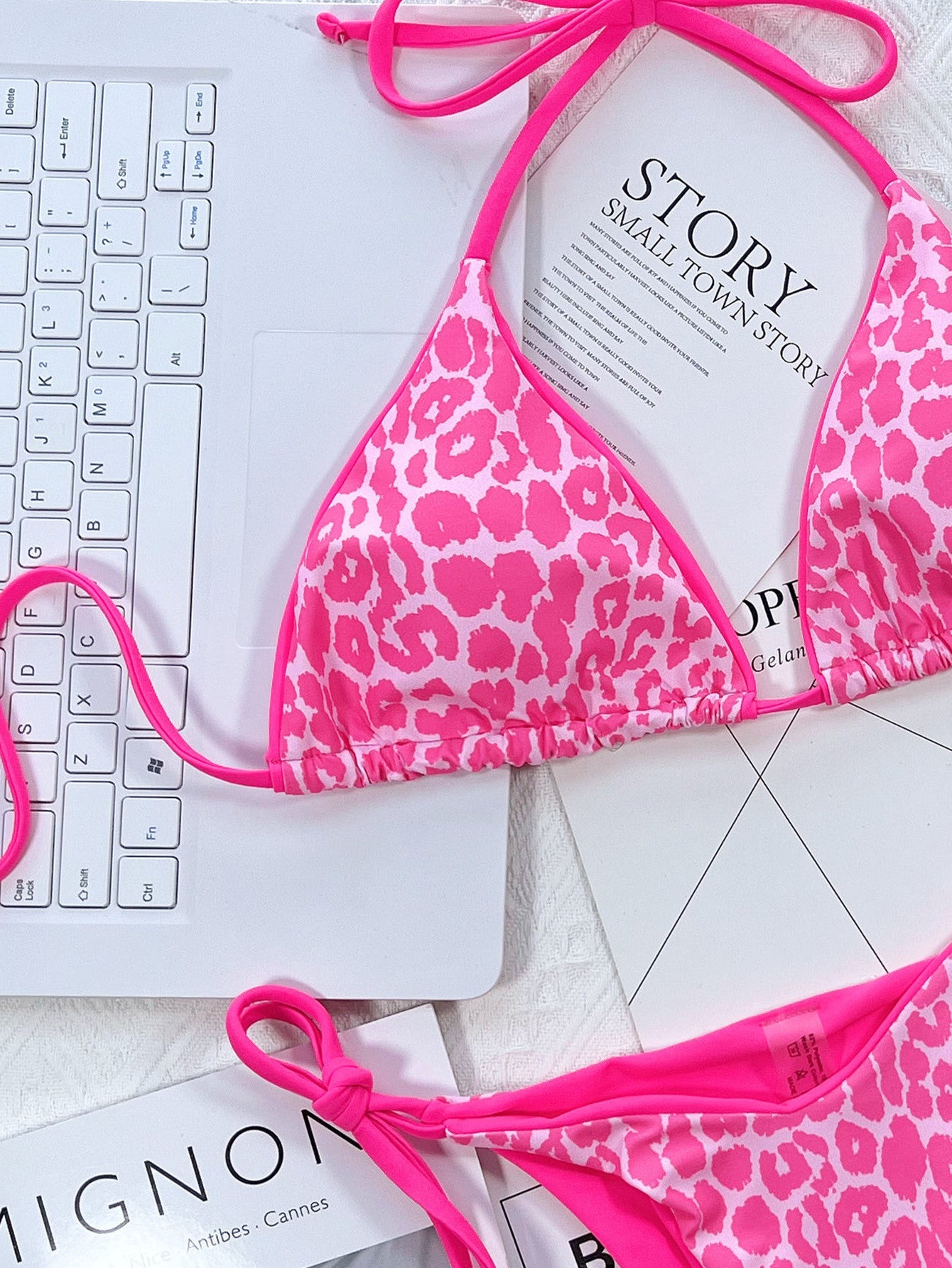 Leopard Print Tie-Side Bikini Set