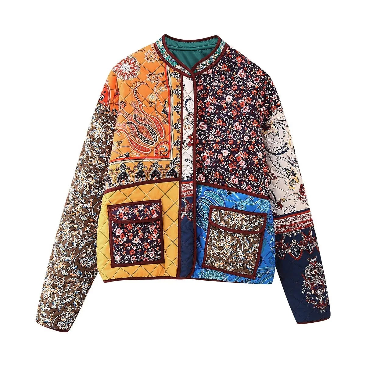 Quilted Jacket in Paisley Floral Patchwork