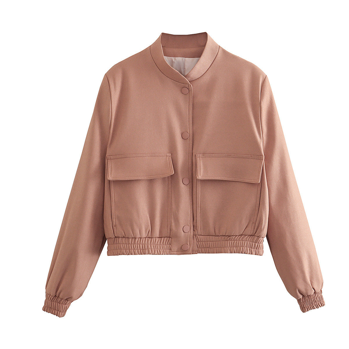 SoHo Dusty Pink Faux Leather Bomber Jacket