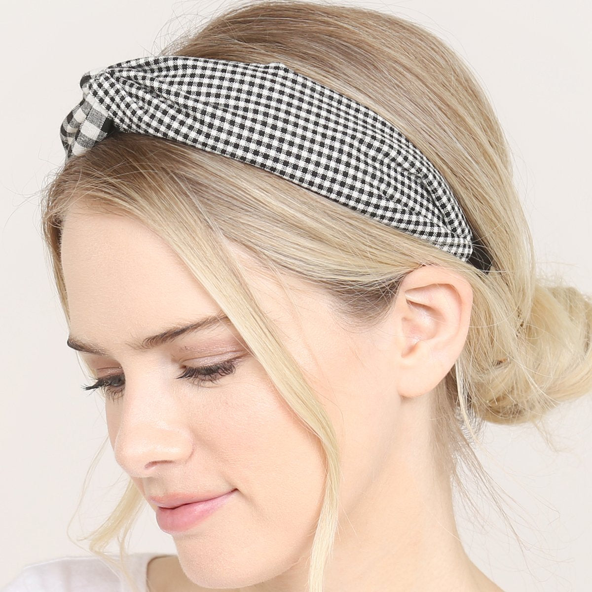 Plaid Knotted Fabric Coated Hair Band