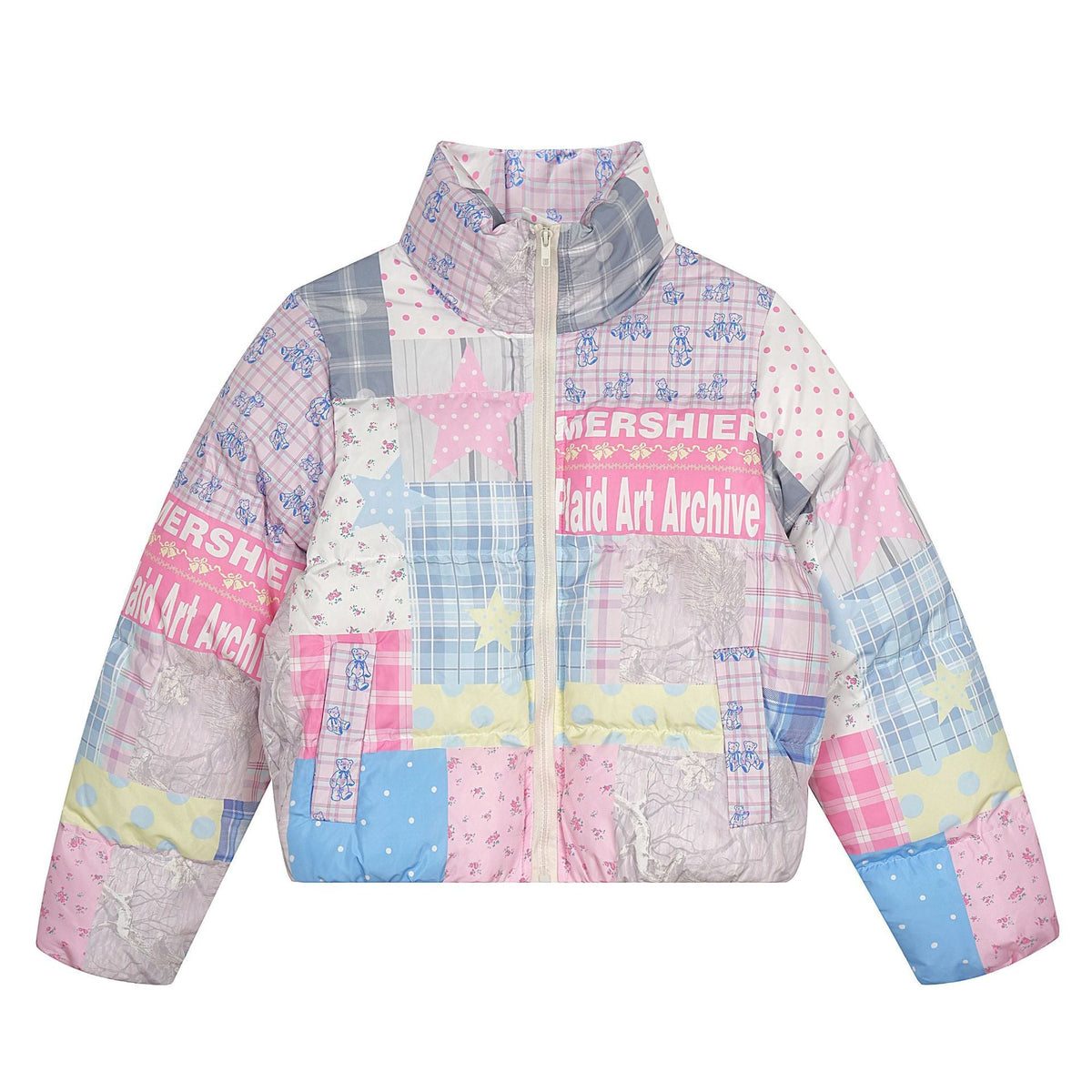 Pastel Patchwork Puffer Jacket