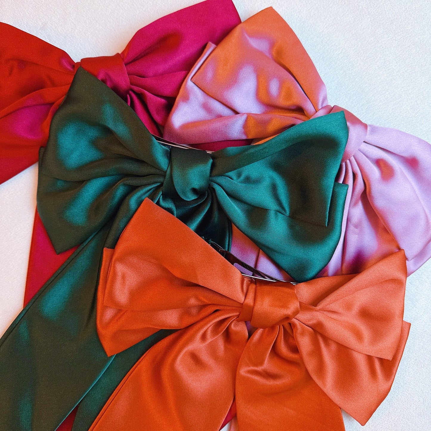 Doubled Satin Bow Hair Clip