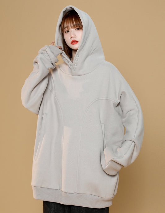 Sudadera con capucha oculta informal para mujer